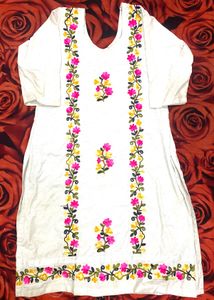 Embroidered White Kurta Set