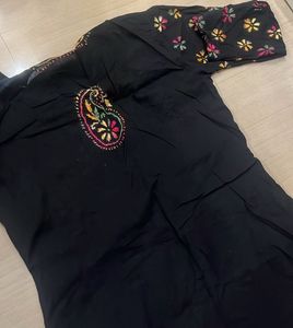 Elegant Black Embroidered Kurta