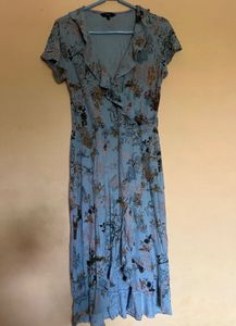 BLUE PRINTED DRESS