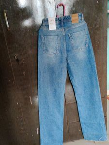 Zara High-waisted Blue Straight Fit Jeans
