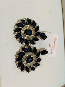 Elegant Blue Stone Earrings new with tag