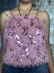 Pink Furr Tube Top💕