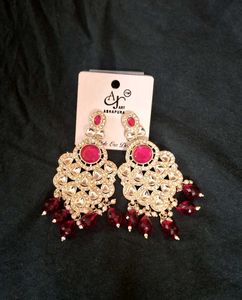Statement Ruby & Gold Earrings