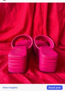 Pink Platform Thong Sandals