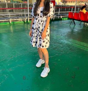 Chic Black & White Print Dress 💕