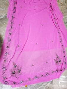 Pink Embellished Saree