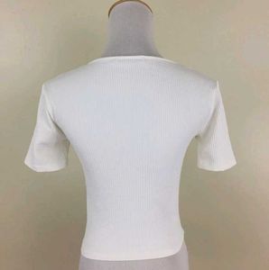 Zara White Cutout Top