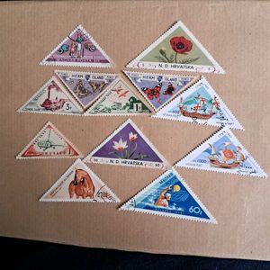 12 Triangular Shaped Stamps