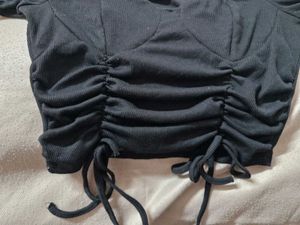 Sweetheart Neck Black Crop Top