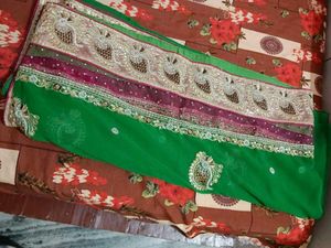 Green Embellished Saree