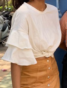 Frill Hand White Top