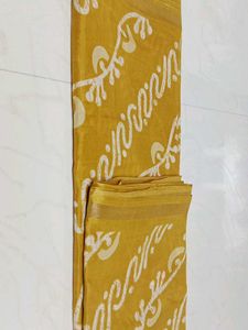Golden Yellow Dola Silk Saree