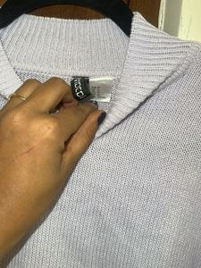 Lilac Cropped Knit Sweater