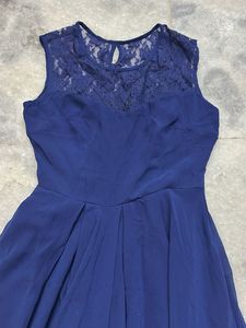 Elegant Navy Lace Dress