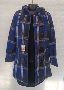 Imported Checkered Hooded Coat