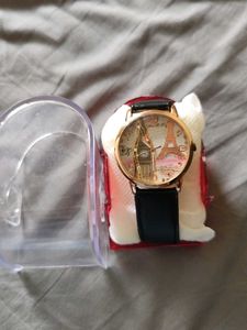 Black Strap  Watch With Oversize  Dial