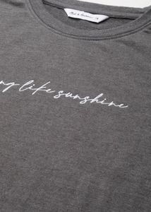 Casual Gray Graphic T-Shirt - L size