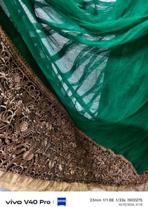 Majestic Green and Black Anarkali M Size