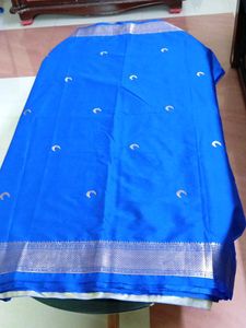Blue Color Brand New Sareewith blouse Piece.