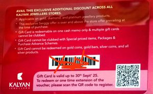Kalyan Jewellers Raksha Bandhan Card Worth 2100rs