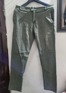 Olive Green Casual Pants