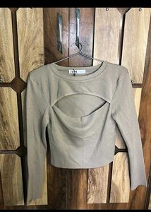 Zara Cutout Long Sleeve Top