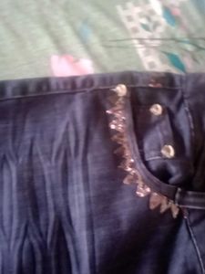Dark Wash Embellished Denim Jeans