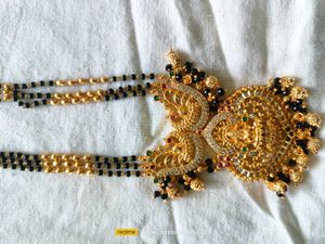 Lakshmi Locket Black Beads