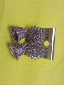 Maroon Colour Earring With Stones