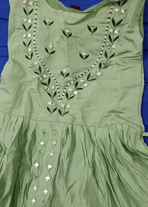 Lime Green Embroidered Dress