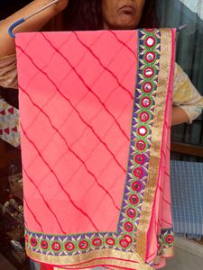 Elegant Embroidered Saree - leheriya