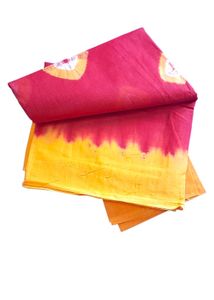 New Elegant Maroon &amp; Mustard Cotton  Saree