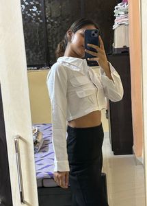 Westside Cropped White Shirt