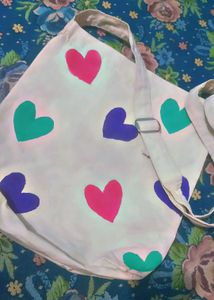 A Beautiful Hand painted Canvas Hobo Bag