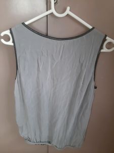 Grey and Black Bead Work Top