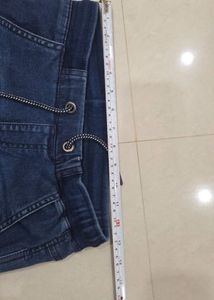 Y&amp;F Girls Denim cuffed Jeans with drawstring