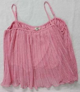 AND Pink Pleated Cami Top