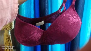 Burgundy Floral Bra