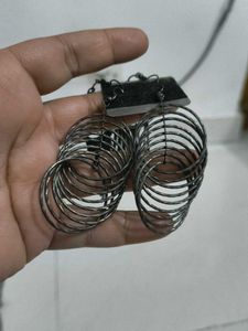 Set Of 3 Matalic And Metal Earrings