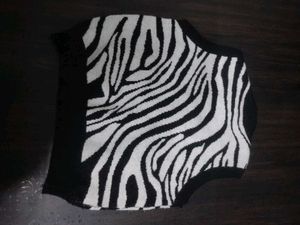 Y2k Zebra Printed Strechy Half Sweater