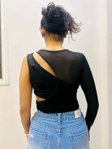 Chic Black Cutout Top