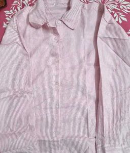 Pink Striped Oversized Shirt