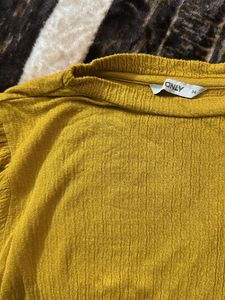 Mustard Puff Sleeve Top
