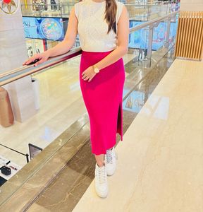 Ribbed Pink Skirt
