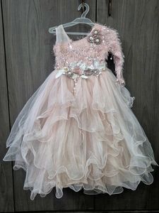Elegant Pink Tulle Party Dress