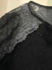 Lace Sleeve Black Dress
