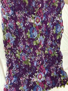 Purple floral dupatta