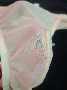 Men&#39;s Sheer Cream See Through Thong