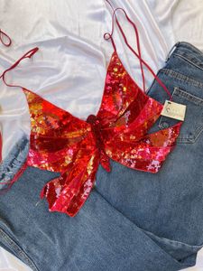 Butterfly sequined  new top 🌸