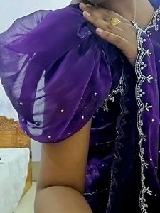Elegant Purple Saree with Embellishments